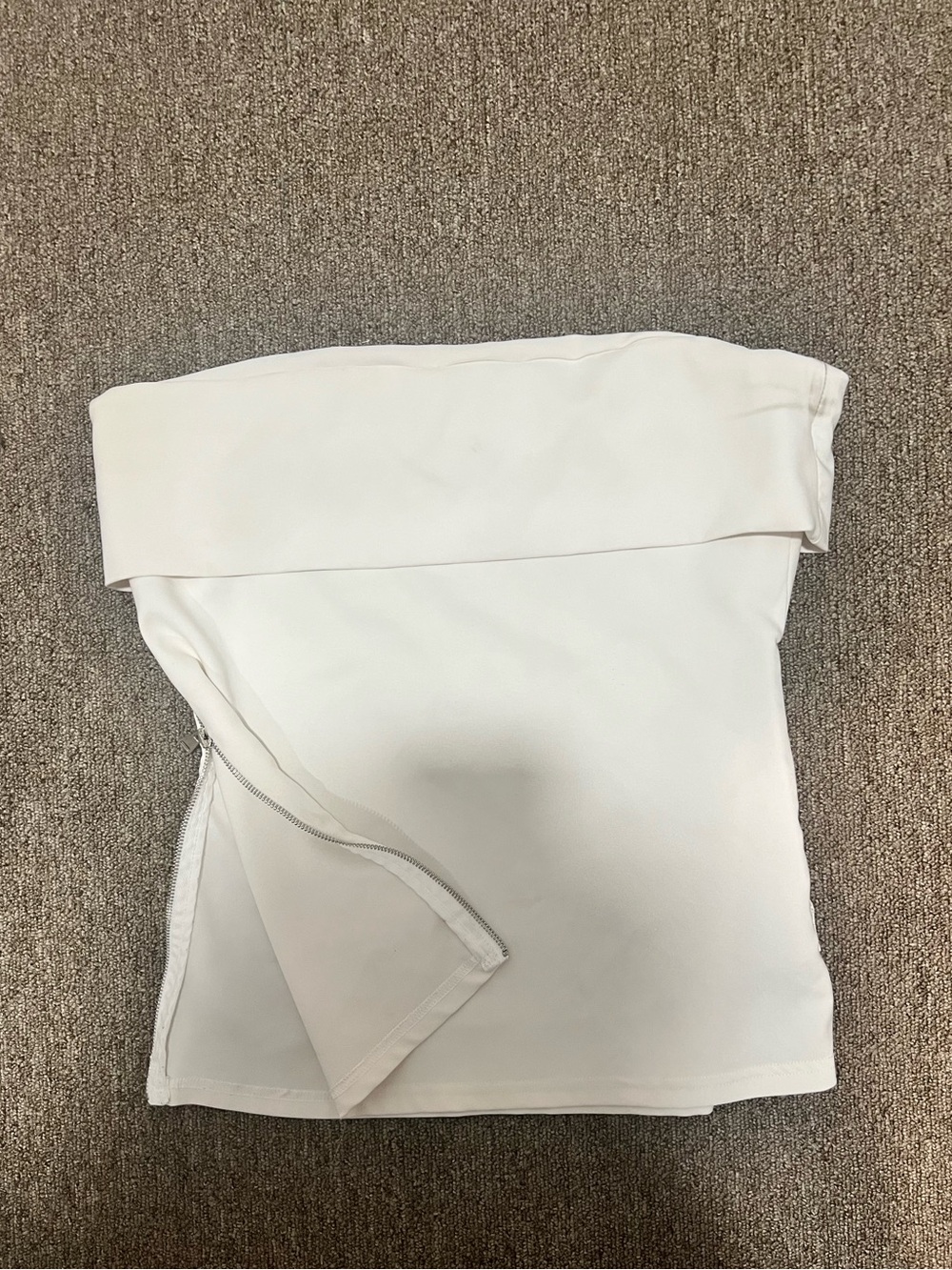 Zara White Strapless Fold-Over Tube Top